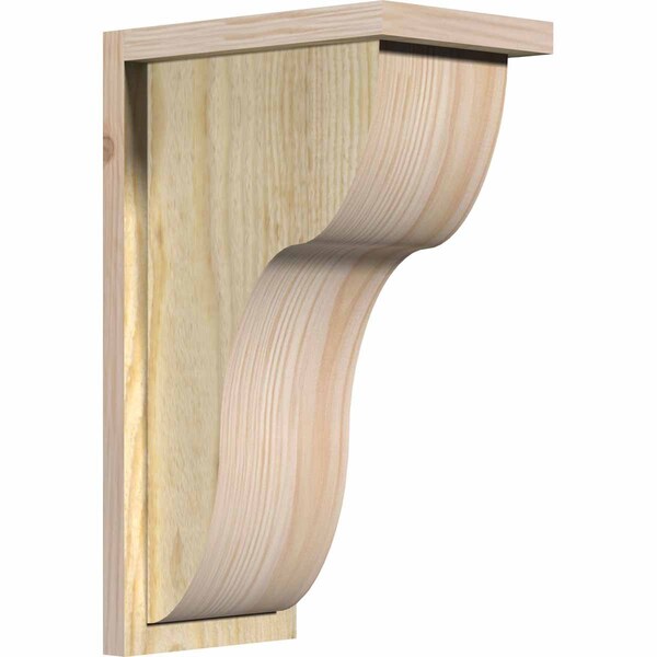 Ekena Millwork Carmel Rough Sawn Corbel w/Backplate, Douglas Fir, 8"W x 12"D x 20"H COR08X12X20CAR01RDF - main